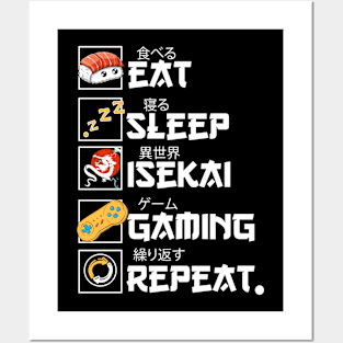 Cool isekai Gaming For Men Women Kids Kawaii Otaku sekai Gamers Tee Posters and Art